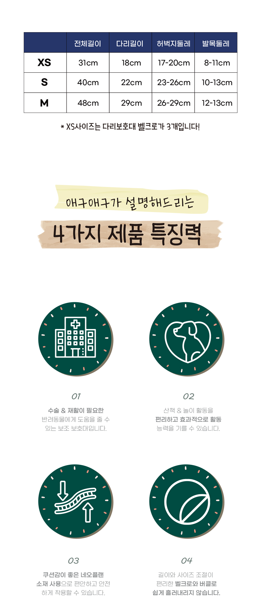 양다리 슬개골 보호대 무릎 관절 보호대 강아지관절보호대 강아지다리보호대 애견다리보호대 상세 이미지 8